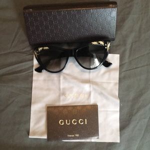 Gucci engraved cat eye sunglasses